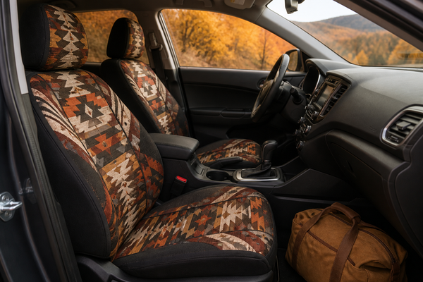 Native American-Inspired Car Seat Covers for a Practical Fall Road Trip Refresh