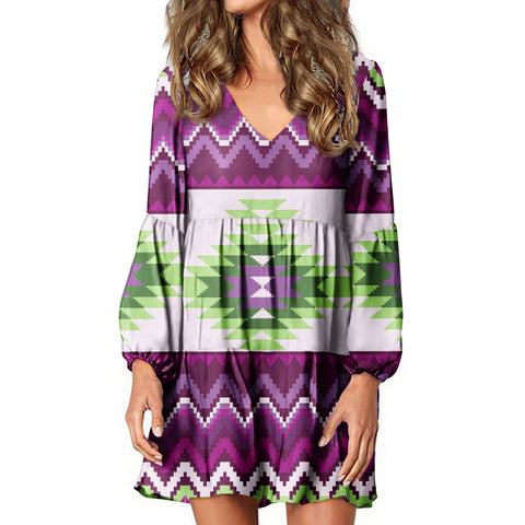 Powwow StoreSWD0002 Native Tribes Pattern Native American Swing Dress
