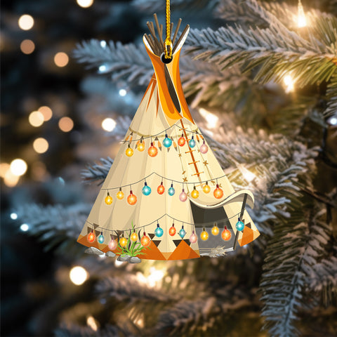 Powwow StoreORM0037 Indian Tents Christmas Tree Acrylic Ornaments