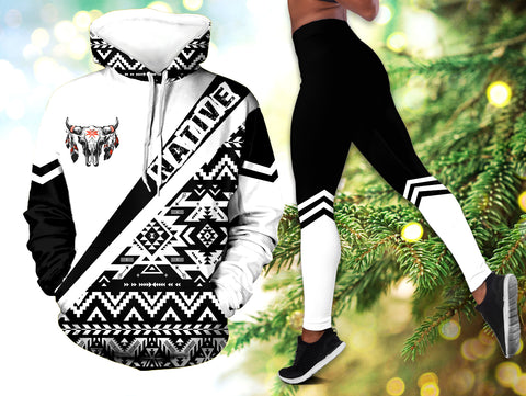 Powwow StoreHLS000991 Pattern Native 3D Hoodie Legging Set
