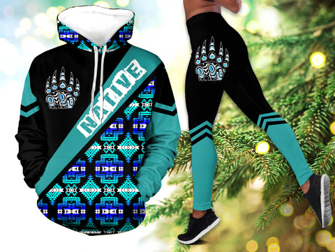 Powwow StoreHLS000994 Pattern Native 3D Hoodie Legging Set