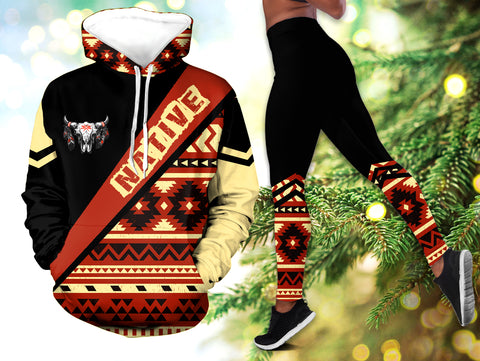 Powwow StoreHLS001002 Pattern Native 3D Hoodie Legging Set