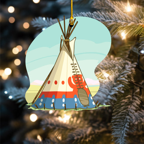 Powwow StoreORM0038 Indian Tents Christmas Tree Acrylic Ornaments