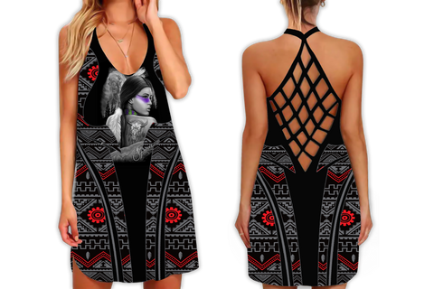 Powwow StoreSTB0011 Pattern Native Strappy Back Dress