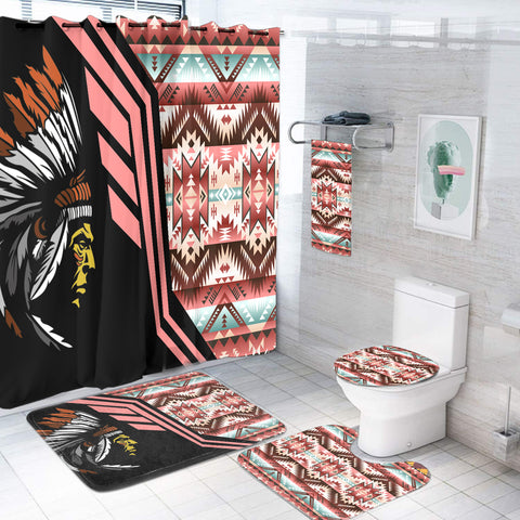 Powwow StoreBS000156 Pattern Native American Bathroom Set