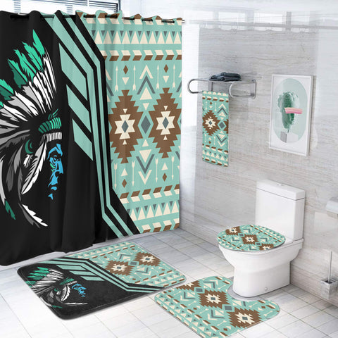 Powwow StoreBS000163 Pattern Native American Bathroom Set