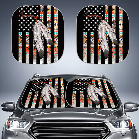 Powwow StoreGBNAT00108 United Tribes Design Native American Auto Sun Shades 2pcs