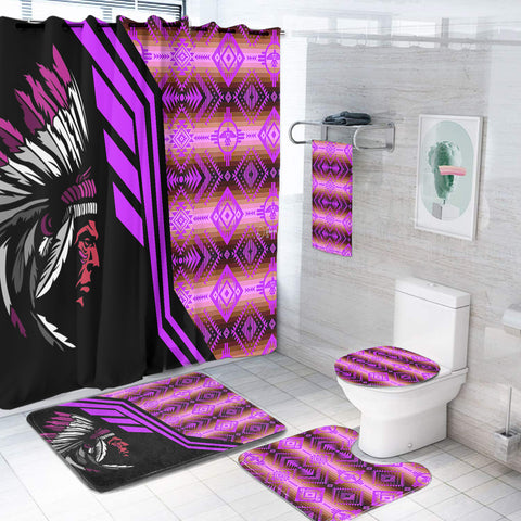 Powwow StoreBS000171 Pattern Native American Bathroom Set