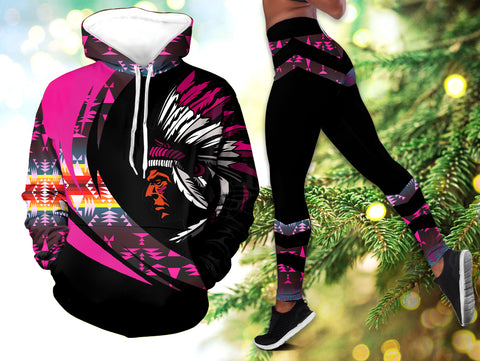 Powwow StoreHLS001109 Pattern Native 3D Hoodie Legging Set