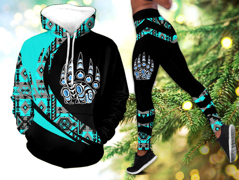 Powwow StoreHLS001111 Pattern Native 3D Hoodie Legging Set