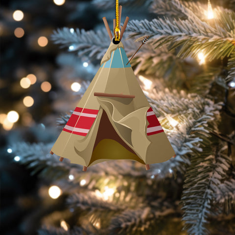 Powwow StoreORM0041 Indian Tents Christmas Tree Acrylic Ornaments