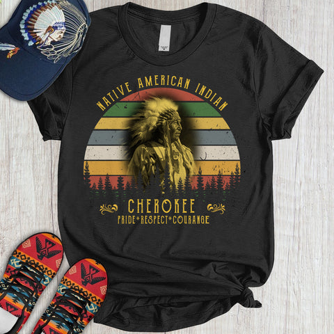 Powwow StoreTS00125 Tribal chief Indigenous  2D TShirt