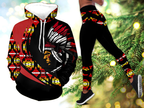 Powwow StoreHLS001119 Pattern Native 3D Hoodie Legging Set