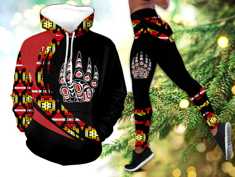 Powwow StoreHLS001120 Pattern Native 3D Hoodie Legging Set