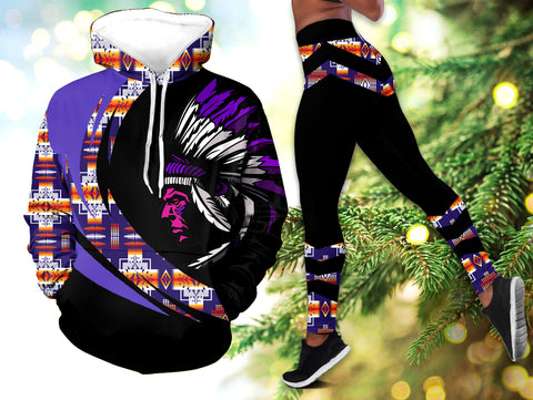 Powwow StoreHLS001122 Pattern Native 3D Hoodie Legging Set