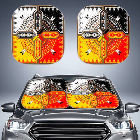 Powwow StoreGBNAT00196 United Tribes Design Native American Auto Sun Shades 2pcs