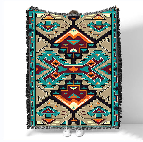 Powwow StoreGBNAT00016 Pattern Native Woven Blanket