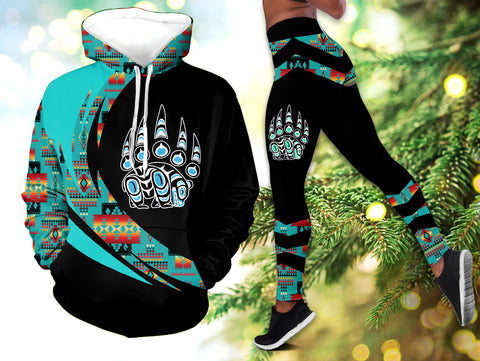 Powwow StoreHLS001126 Pattern Native 3D Hoodie Legging Set