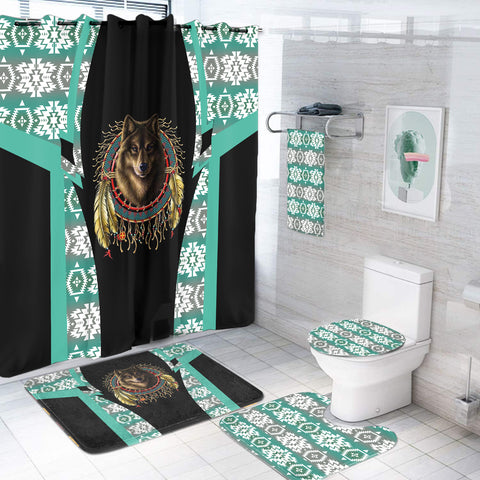 Powwow StoreBS000221 Pattern Native American Bathroom Set