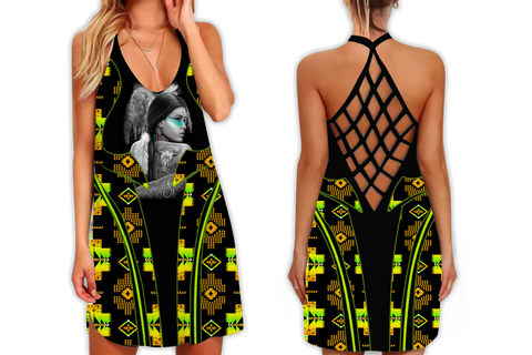 Powwow StoreSTB0015 Pattern Native Strappy Back Dress