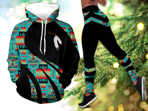 Powwow StoreHLS0011798 Pattern Native 3D Hoodie Legging Set