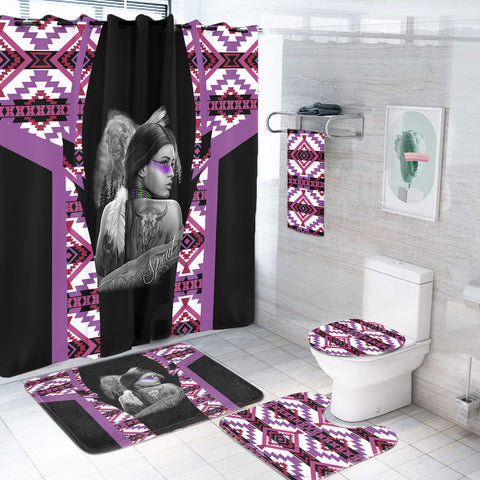 Powwow StoreBS000218 Pattern Native American Bathroom Set