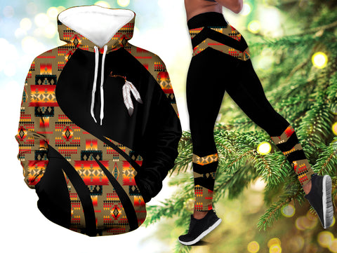 Powwow StoreHLS0011799 Pattern Native 3D Hoodie Legging Set