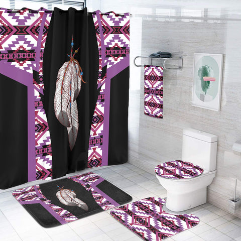 Powwow StoreBS000219 Pattern Native American Bathroom Set