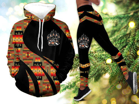 Powwow StoreHLS0011802 Pattern Native 3D Hoodie Legging Set