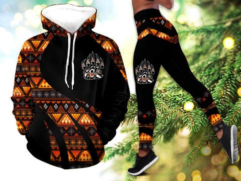 Powwow StoreHLS0011800 Pattern Native 3D Hoodie Legging Set