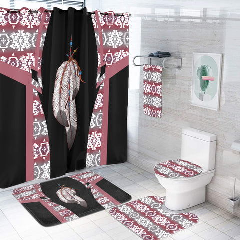 Powwow StoreBS000214 Pattern Native American Bathroom Set