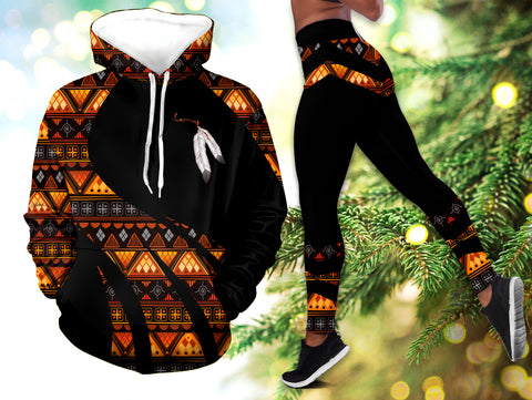 Powwow StoreHLS0011804 Pattern Native 3D Hoodie Legging Set