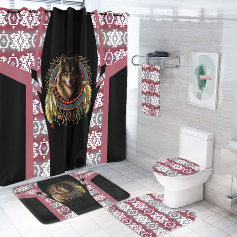 Powwow StoreBS000213 Pattern Native American Bathroom Set