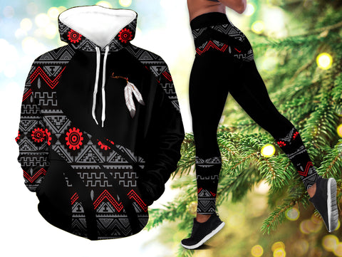 Powwow StoreHLS0011805 Pattern Native 3D Hoodie Legging Set