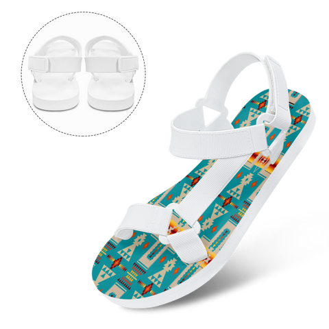Powwow StoreGBNAT0006205 Pattern Native American Open Toes Sandals