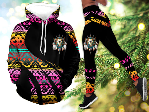 Powwow StoreHLS0011811 Pattern Native 3D Hoodie Legging Set