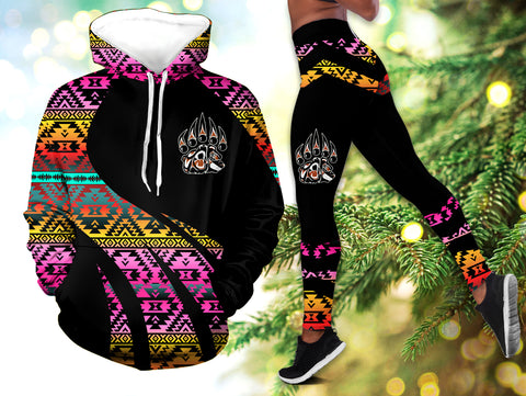 Powwow StoreHLS0011812 Pattern Native 3D Hoodie Legging Set