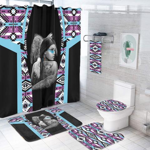 Powwow StoreBS000204 Pattern Native American Bathroom Set