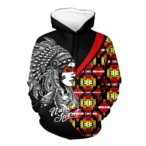 Powwow StoreHD0012310 Pattern Native Pride 3D Hoodie