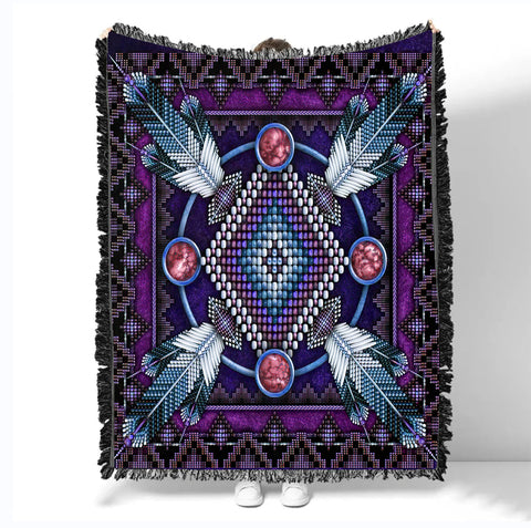 Powwow StoreGBNAT0002303 Pattern Native Woven Blanket