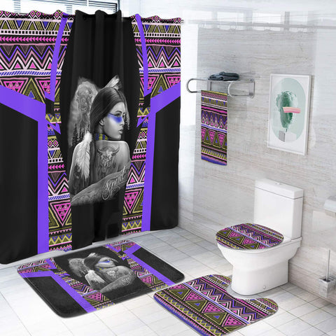 Powwow StoreBS000243 Pattern Native American Bathroom Set