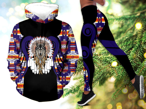 Powwow StoreHLS0012094 Pattern Native 3D Hoodie Legging Set