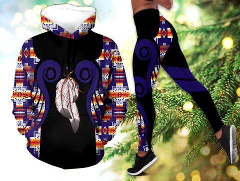 Powwow StoreHLS0012095 Pattern Native 3D Hoodie Legging Set