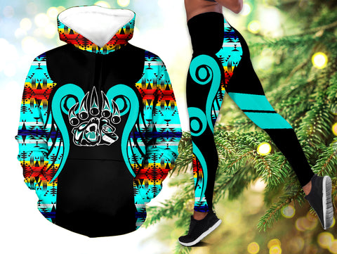 Powwow StoreHLS0012098 Pattern Native 3D Hoodie Legging Set