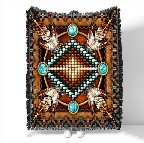 Powwow StoreGBNAT0002304 Pattern Native Woven Blanket