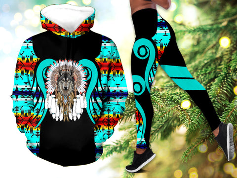 Powwow StoreHLS0012101 Pattern Native 3D Hoodie Legging Set