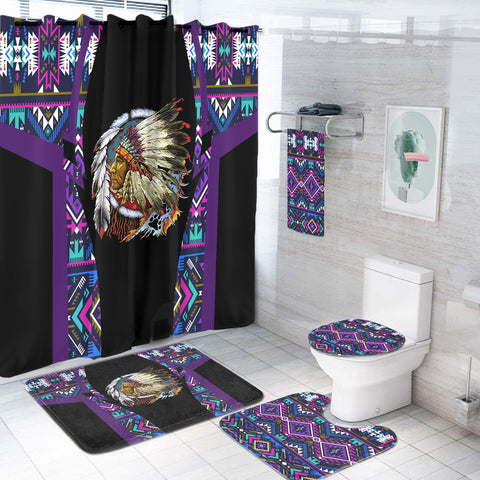 Powwow StoreBS000239 Pattern Native American Bathroom Set