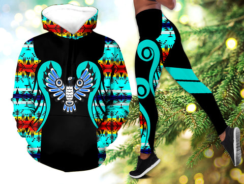 Powwow StoreHLS0012102 Pattern Native 3D Hoodie Legging Set