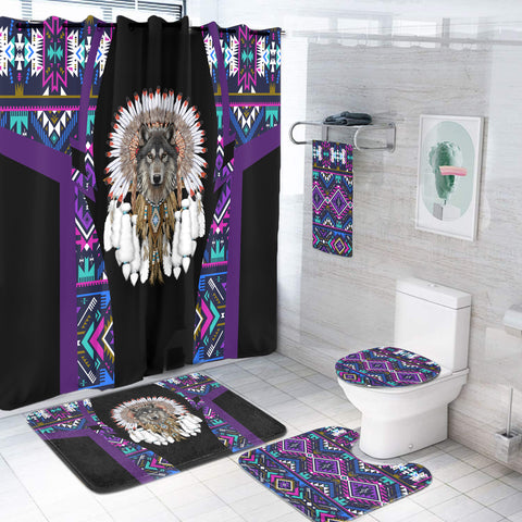 Powwow StoreBS000238 Pattern Native American Bathroom Set