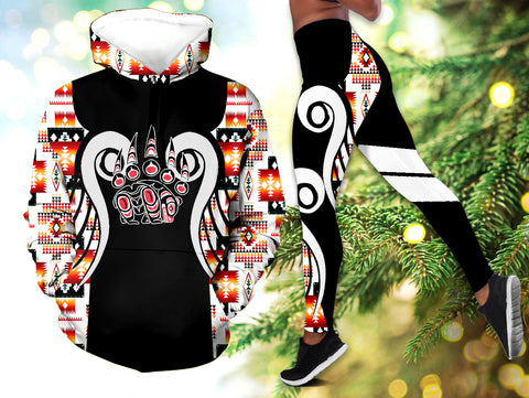 Powwow StoreHLS0012105 Pattern Native 3D Hoodie Legging Set